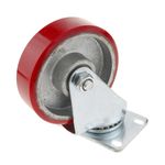 Ruedas pivotantes industriales de poliuretano y metal sin freno 100 mm 2 unidades - QR04400 - 06