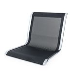 Bancada para sala de espera con sillas ergonómicas negras de 4 plazas - WC01400 - 06