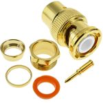 Conector dorado BNC RG6U macho para roscar - BN03300 - 01