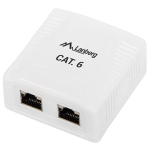 Roseta de superficie Lanberg con 2 x RJ45 Cat. 6 FTP blindado