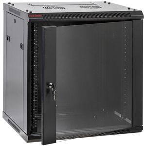 Armario rack mural 19" 12U 600x450x640mm pared negro SOHORack GO montado