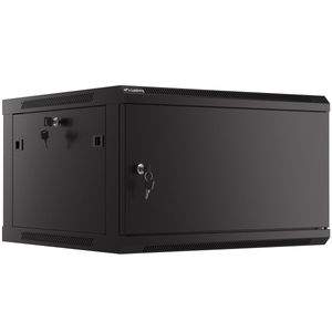 Armario Rack mural 19" 6U F600 600x600x379mm pared desmontado DIY negro Lanberg