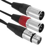 Duplicador de audio cannon XLR hembra a 2 XLR macho 5-pin - XO04600 - 01