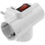 Clavija enchufe triple schuko de color blanco 220VAC con interruptor - IA09000 - 07
