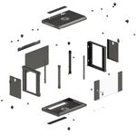 Armario rack mural 19'' 4U 540x350x281mm negro pared desmontado DIY Lanberg - WN11000 - 03
