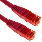 Cable de red ethernet Cat. 6a UTP de 0,25 m de color rojo ultra flexible - LJ10000 - 04