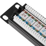 Patch panel de 24 RJ45 Cat.6 UTP 1U negro - RC03201 - 06
