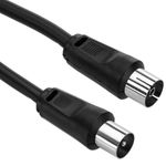 Cable Coaxial Antena TV 75 Ohms (5.0m/Negro) - TT07600 - 01