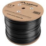 Bobina de cable de red ethernet Cat. 6 UTP de 305 m rígido de color negro para exterior fluke tested LCU6-21CU-0305-BK - LN14700 - 03