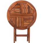 Mesa redonda 66 cm plegable para jardín exterior de madera de teca certificada - KZ12100 - 04