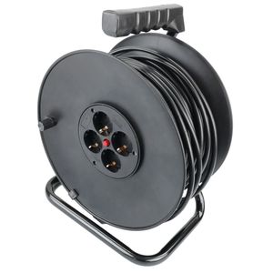 Enrollacables eléctrico de 4 schuko de 25 m