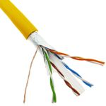 Bobina de cable de red ethernet Cat. 6 FTP CCA de 100 m rígido de color amarillo - LQ03400 - 02