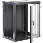 Armario rack mural 19'' 15U 600x600x770mm pared negro SOHORack GO montado - WK02500 - 02
