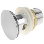 Válvula de desagüe 9cm con rebosadero. Tapón para lavabo y baño universal G1-1/4 cromado - KS10200 - 03
