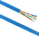 Bobina de cable de red LAN UTP categoría cat.6 23AWG CCA rígido azul 305 m - LN09100 - 01