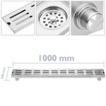 Canaleta de doble desagüe 100x10cm con rejilla en acero inoxidable mate - KS42800 - 02