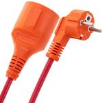 Prolongador de cable eléctrico schuko macho a hembra de 3 m rojo - CG01200 - 06