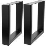 Pies rectangulares para mesita y banqueta. Patas en acero negro 400 x 80 x 430 mm 2-pack, tubos 80 x 40 mm - IP02700 - 06
