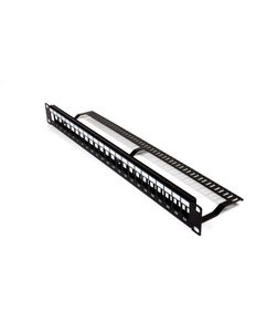 Patch panel rack 1U vacio 24 puertos slim UTP Lapara Networking