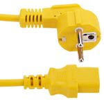 Cable eléctrico de alimentación IEC60320 C13 a schuko macho acodado de color amarillo 3m - CH05900 - 04