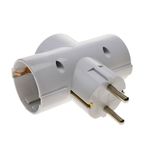 Multiplicador de clavija enchufe schuko triple de color blanco - IA09200 - 04