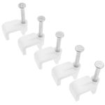 Abrazadera de clavo para cable plano 5x3 mm paquete de 50 unidades blanco - BR04100 - 06