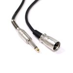 Cable de audio micrófono instrumento XLR 3pin macho a jack 6.3mm macho de 10m - AX04500 - 01