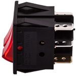Interruptor luminoso basculante rojo dos canales DPDT 6 pin - TG12300 - 03