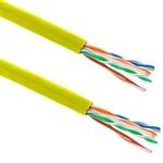 Bobina de cable de red LAN UTP categoría cat.6 23AWG CCA rígido amarillo 305 m - LN09600 - 06