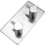 Perchero de pared de acero inoxidable. Colgador de ropa y toallero con 2 gancho - IP08200 - 02