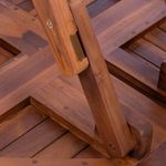 Mesa redonda 66 cm plegable para jardín exterior de madera de teca certificada - KZ12100 - 08