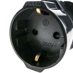 Adaptador enchufe Europa a Reino Unido tipo clavija schuko hembra a clavija BS1363 macho negro - FE05200 - 03