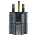 Adaptador enchufe Europa a Reino Unido tipo clavija schuko hembra a clavija BS1363 macho negro - FE05200 - 07