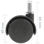Rueda pivotante de nailon sin freno 40 mm M10 4 pack - KR00400 - 03