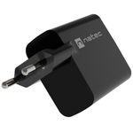 Cargador USB Natec Ribera GaN 1X USB-A + 1X USB-C 65W negro NUC-2145 - NT37300 - 06