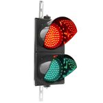 Semáforo para interior y exterior IP65 negro de 2 x 200mm de 12-24V con luces LED verde y roja - SM02100 - 01