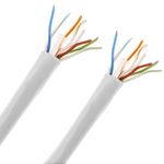 Bobina de cable de red ethernet Cat. 6 UTP CCA de 100 m rígido de color blanco - LQ05300 - 06