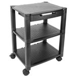 Mesa auxiliar 3 niveles para impresora con ruedas y cajón - AG06300 - 01