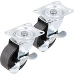 Ruedas pivotantes industriales de metal con freno 50 mm 2 unidades - QR00900 - 01