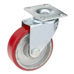 Rueda pivotante industrial de poliuretano y metal sin freno 100 mm - QR04000 - 01