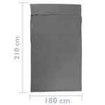 Saco de dormir de viaje 180 x 210 cm microfibra gris - CO14100 - 02