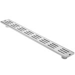 Canaleta de doble desagüe 80x10cm con rejilla en acero inoxidable mate - S071100 - 08