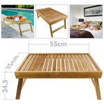 Bandeja para cama 55 x 35 x 5 cm plegable de madera de teca certificada - KZ11400 - 02