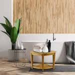 Taburete de baño esquinero con estante 45 x 50 x 45 cm de madera de teca certificada - KZ10300 - 03