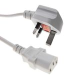 Cable eléctrico British Standard BS-1363-1 a IEC-60320-C13 de 1.8m blanco - CL05700 - 01