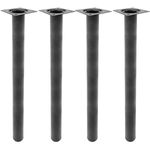 Pies redondos para mesa y mueble. Patas en acero negras de 75cm 4-pack - S005200 - 01
