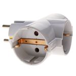 Multiplicador de clavija enchufe schuko triple de color blanco - IA09200 - 02