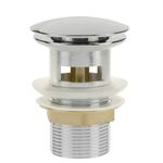 Válvula de desagüe 9cm con rebosadero. Tapón para lavabo y baño universal G1-1/4 cromado - KS10200 - 04