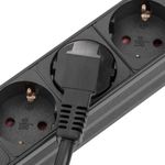 Regleta de enchufes rack 19" de 7 schuko con interruptor y protección sobretensiones - RE02100 - 04