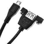 Cable USB 2.0 para fijación a panel microUSB macho a USB A hembra - UB01000 - 05